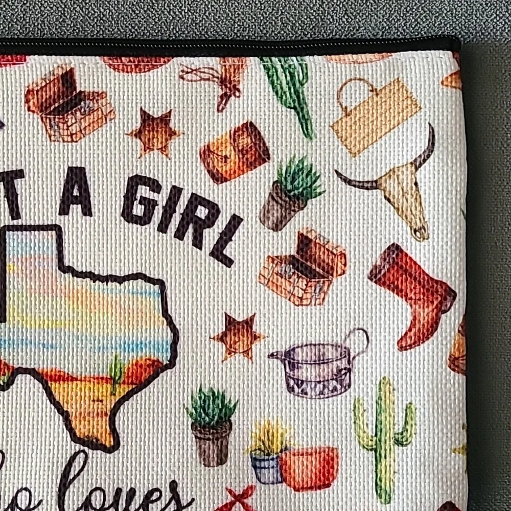 Texas Themed Makeup Bag